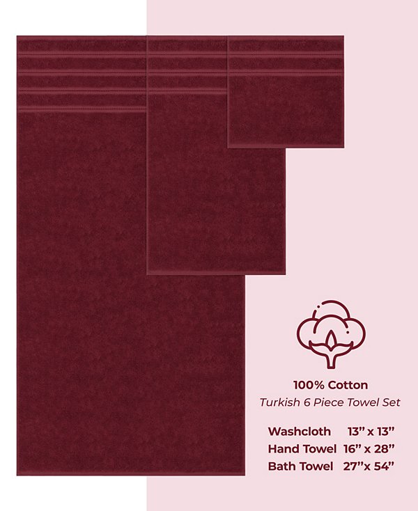 Edison 100% Cotton Luxury 6-Piece Towel Set